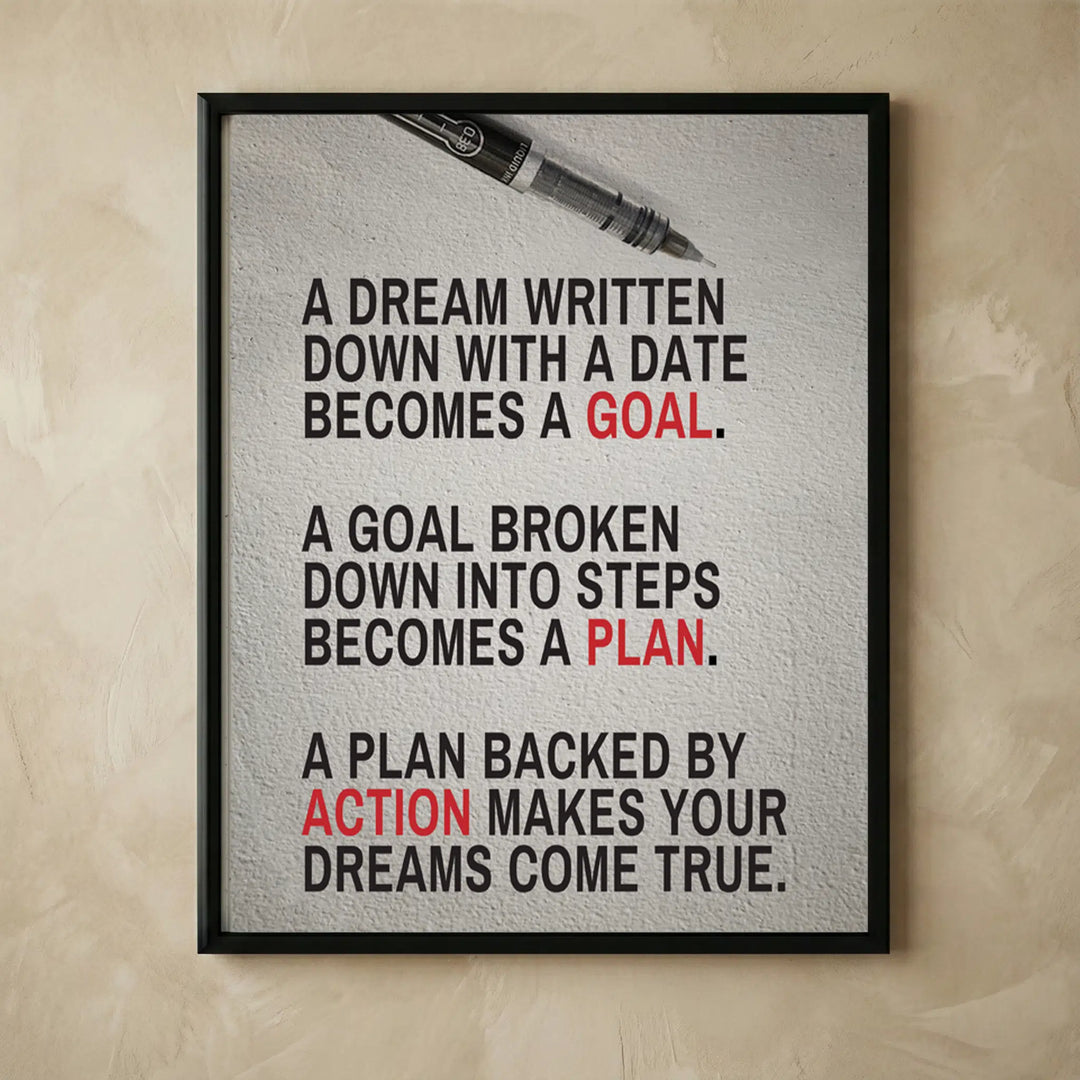 Motivational dream goal wall art print