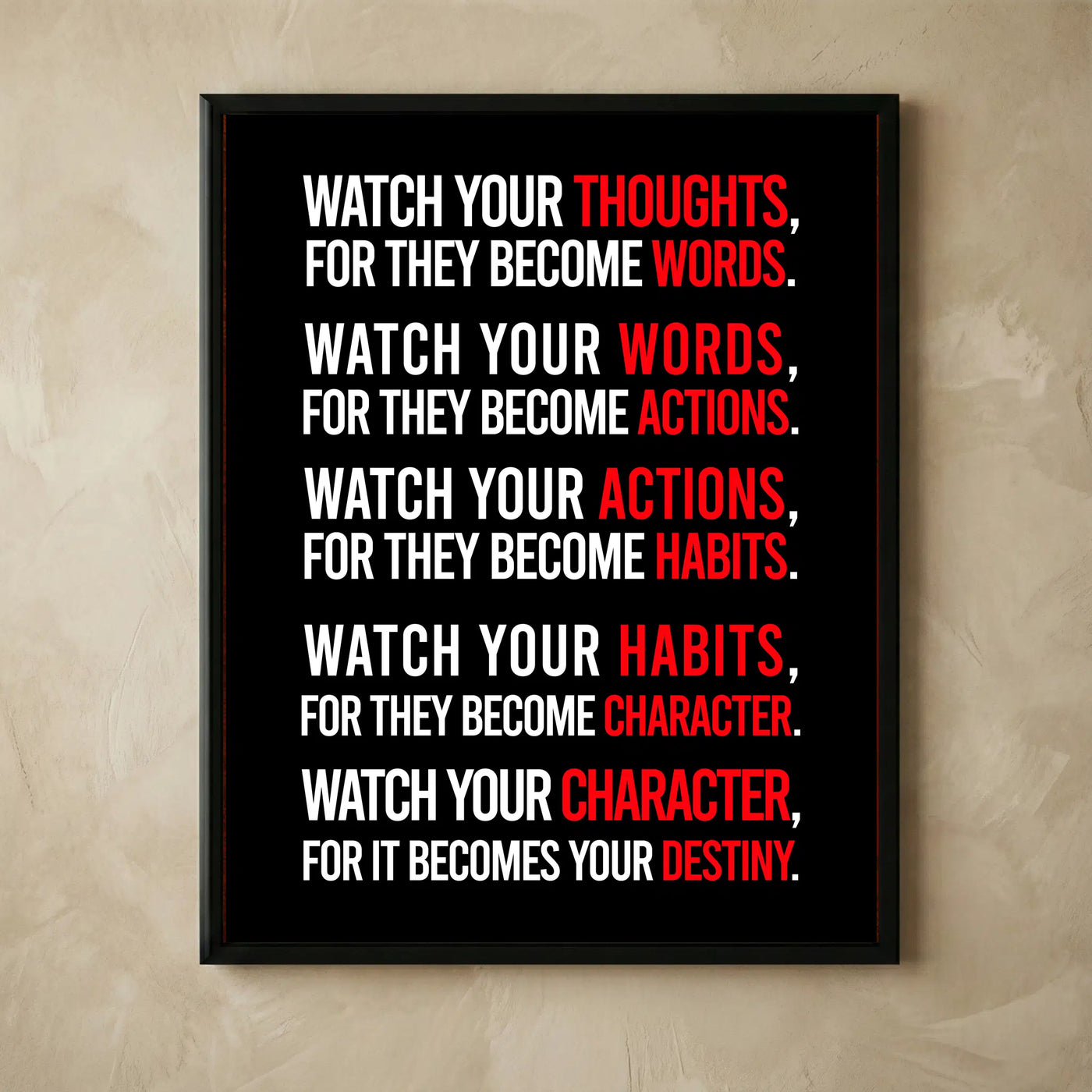 Motivational character destiny wall sign 11x14