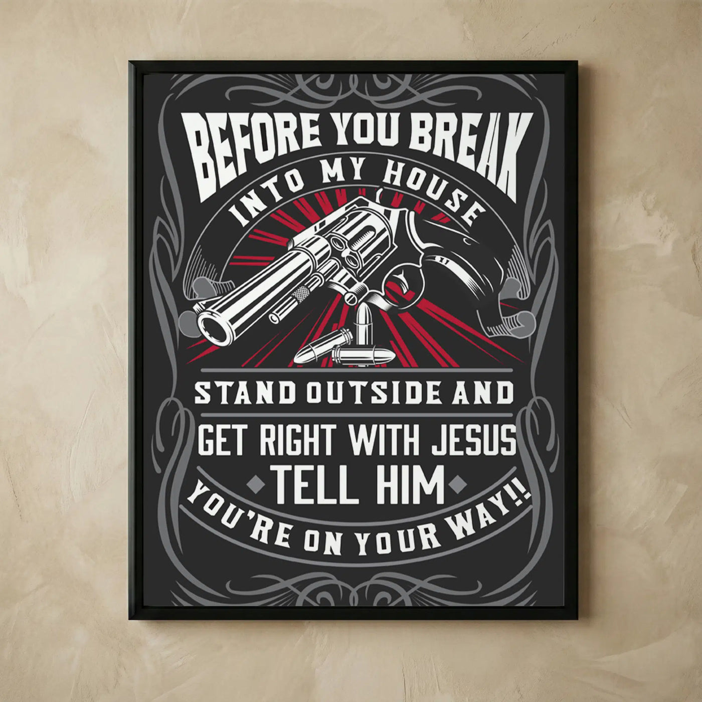 Get Right With Jesus typographic gun print
