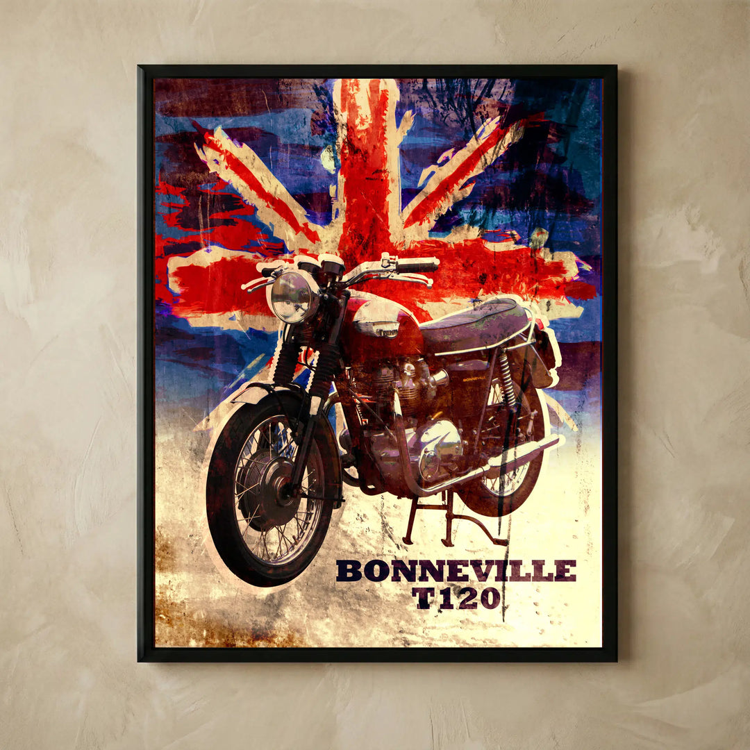 Triumph Bonneville T120 vintage motorcycle print