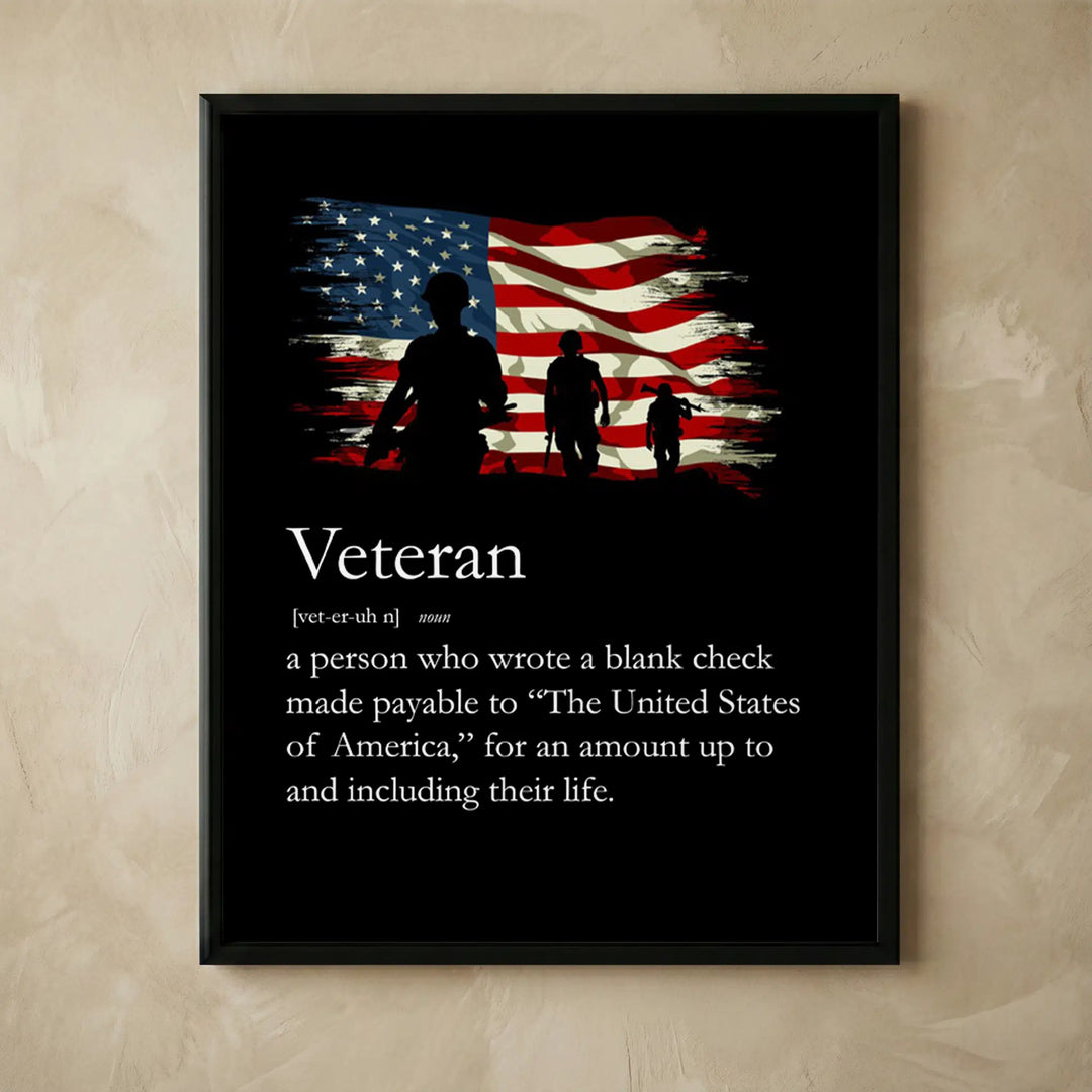 USA Military silhouette veteran wall art