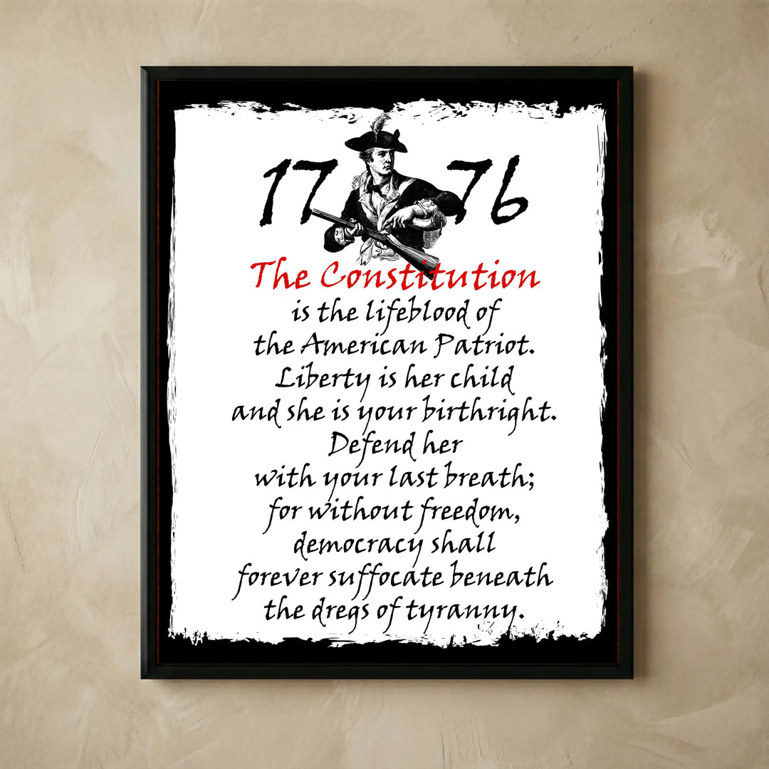 Patriotic Constitution wall art print 11x14