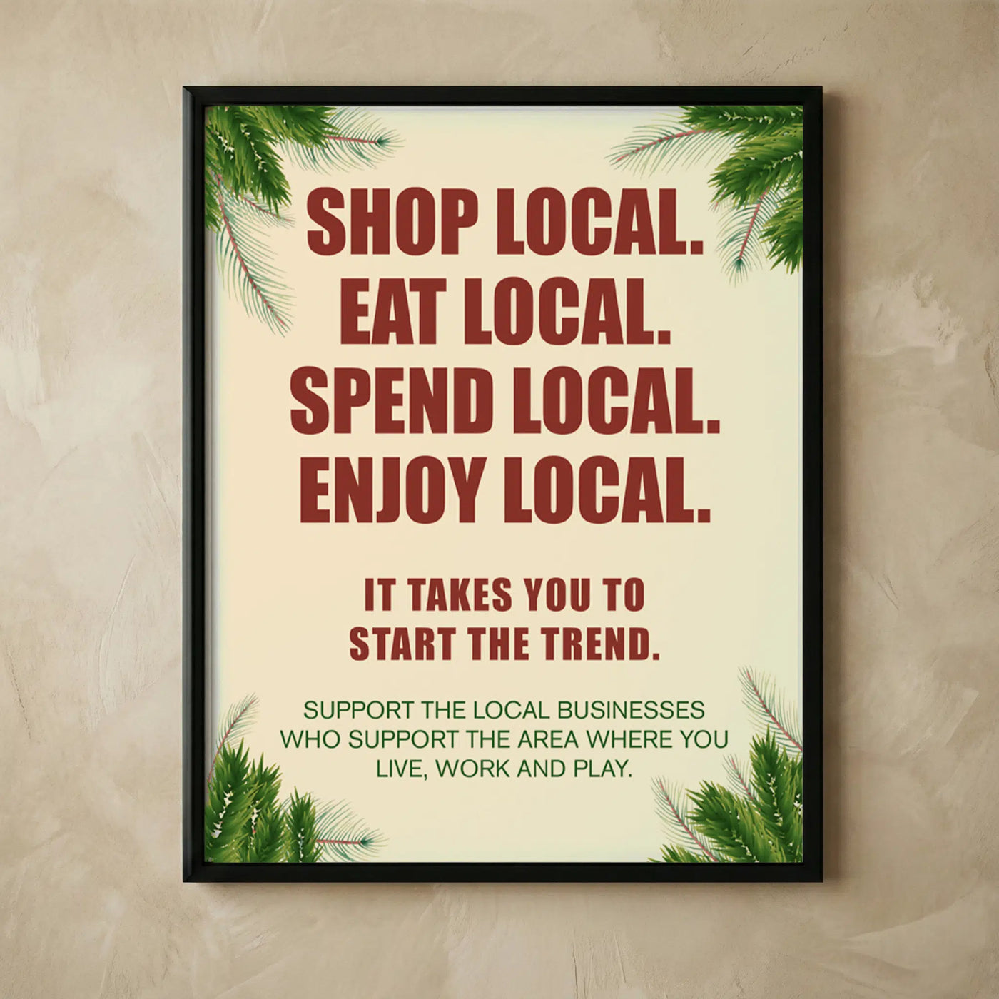 Rustic floral motivational wall art print