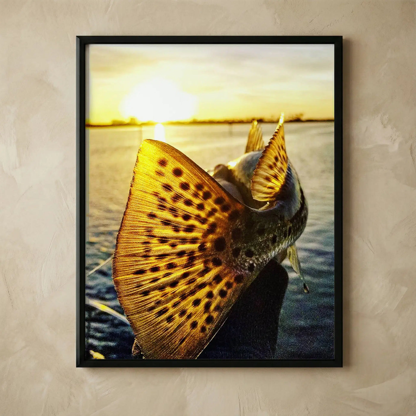 Speckled sea trout sunset fishing print