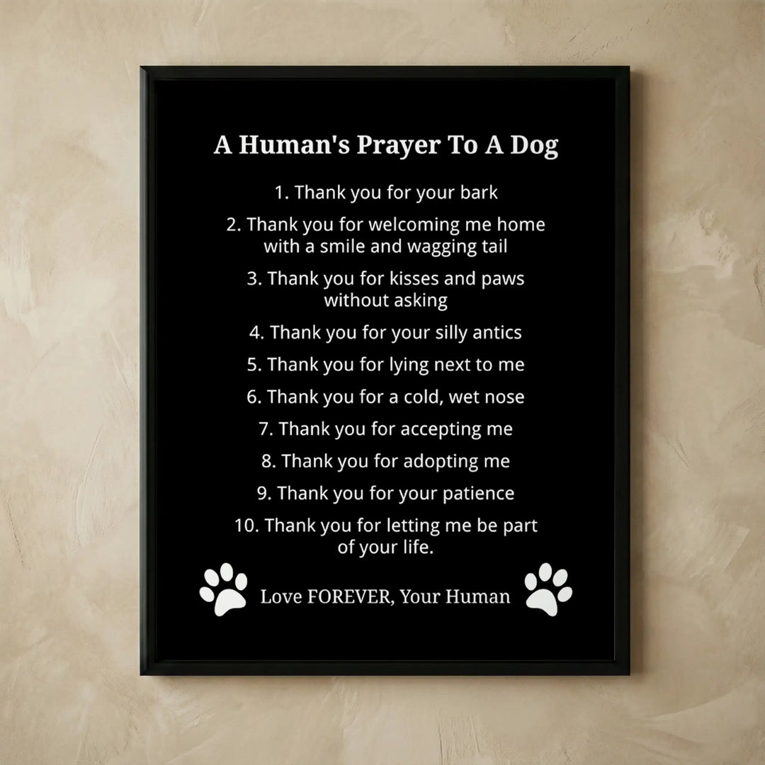 Inspirational typography dog wall art print