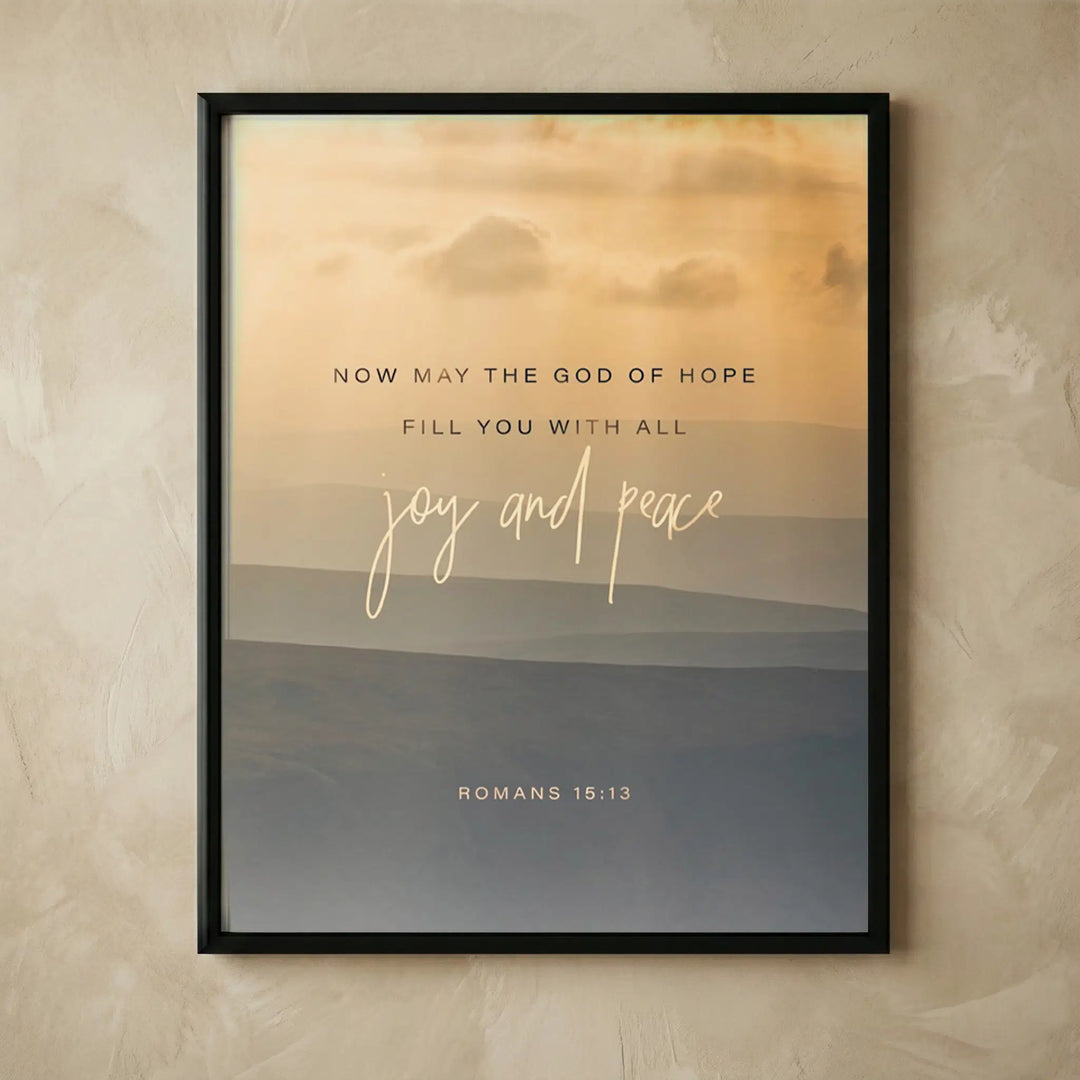 Christian mountain with Romans 15:13 verse