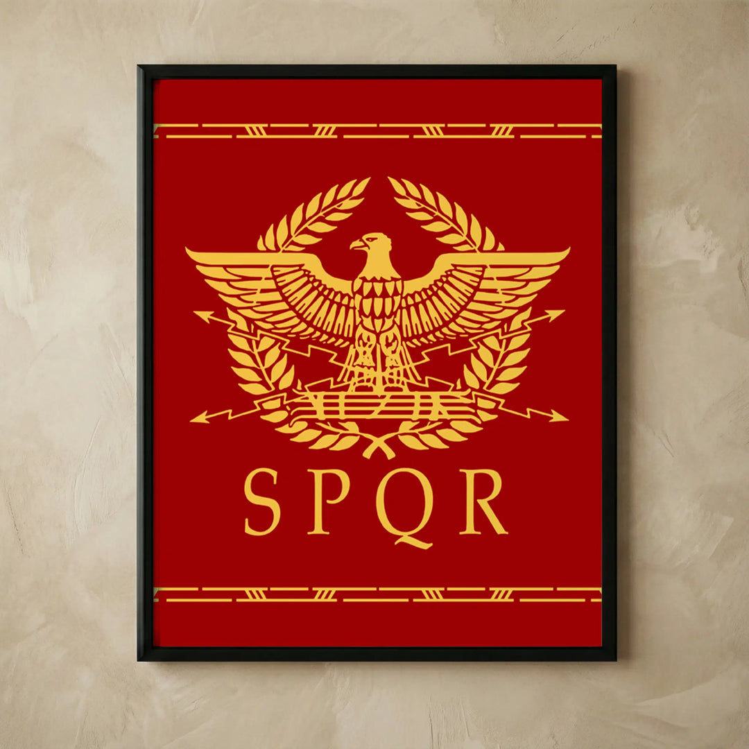 SPQR Ancient Roman Empire red gold print