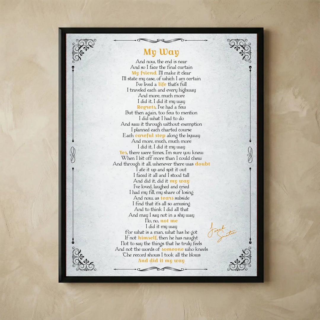 Frank Sinatra vintage My Way music poster