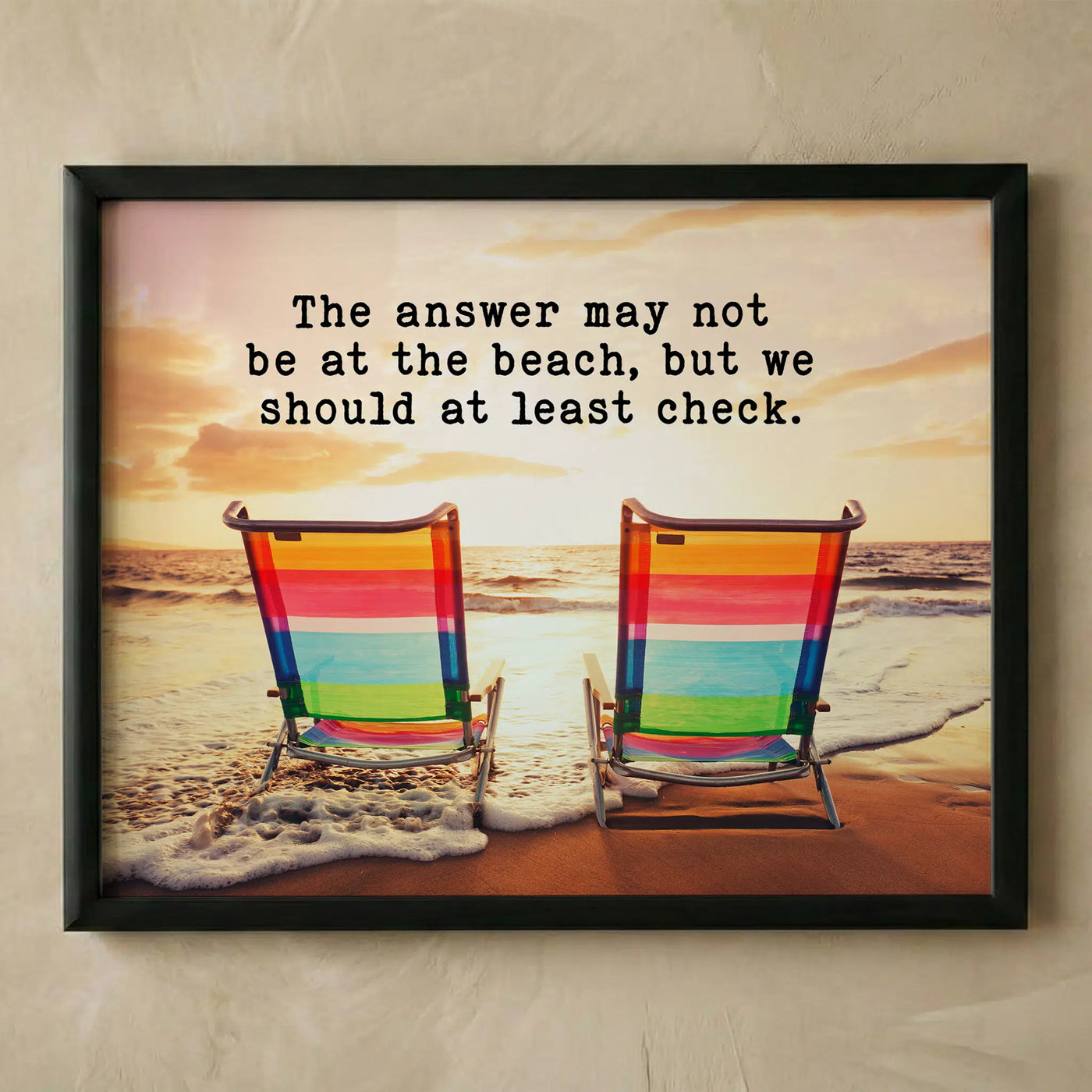 Inspirational funny beach ocean wall art print
