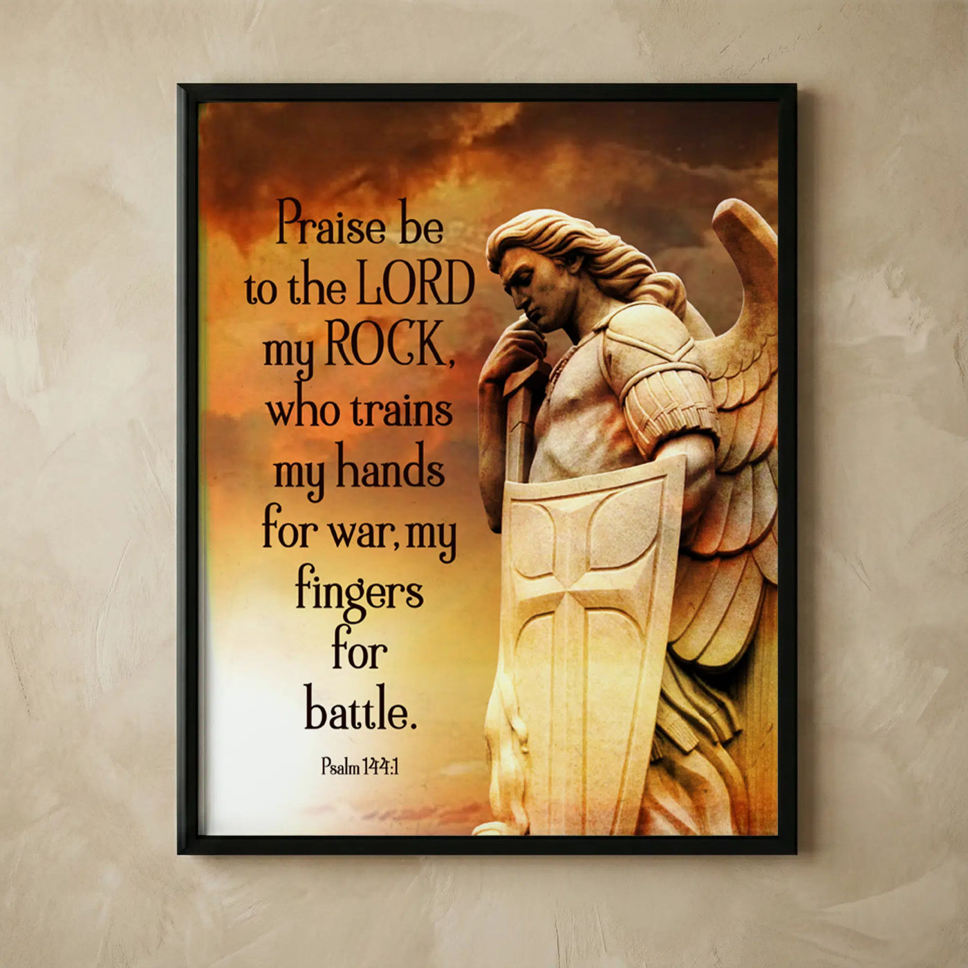 Inspirational angel warrior spiritual wall art