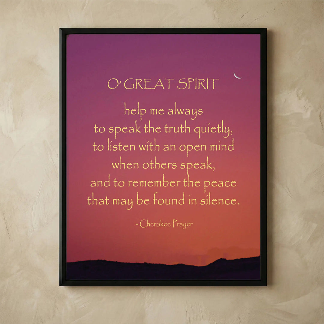 Cherokee prayer sunset moon wall art