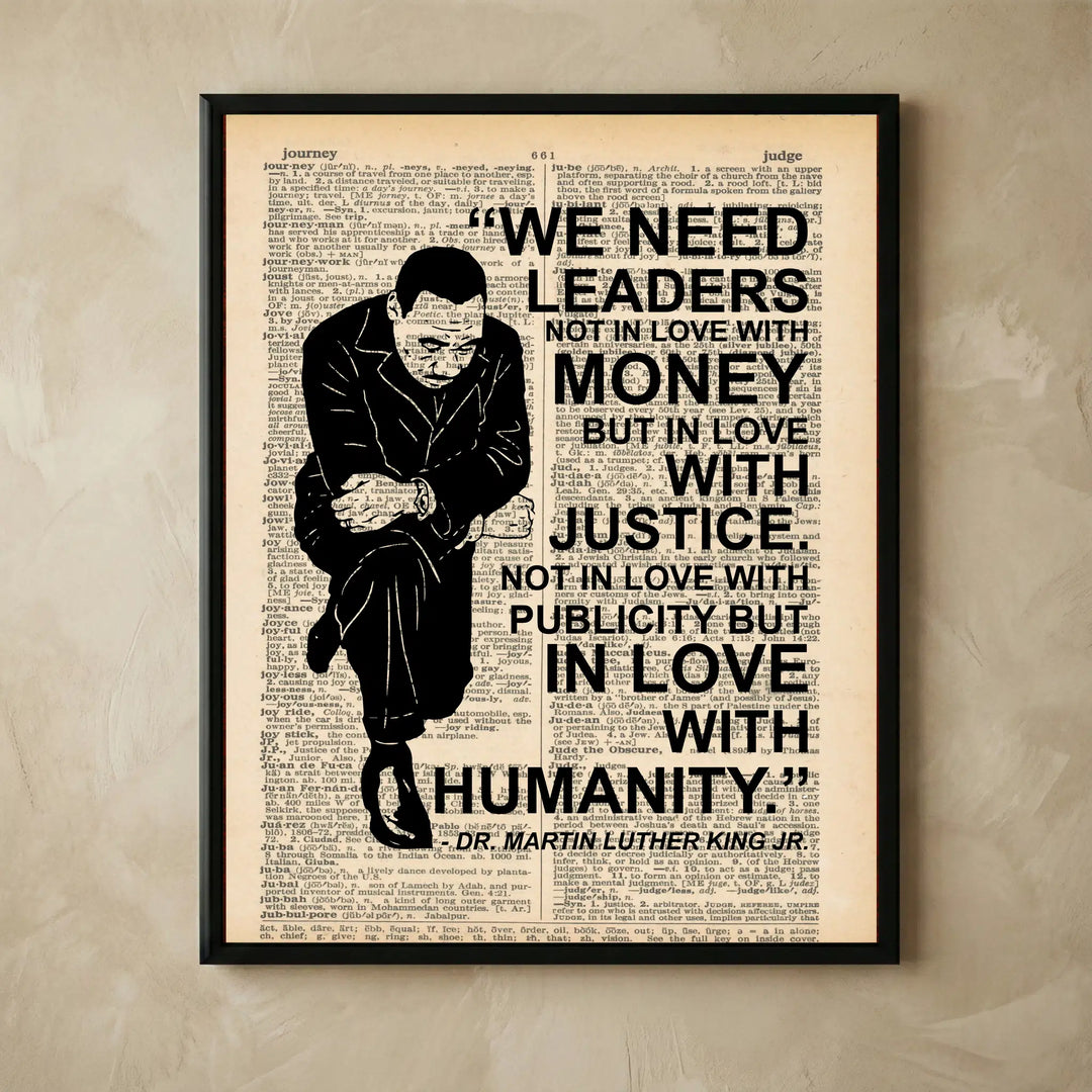 Inspirational justice leadership wall art print