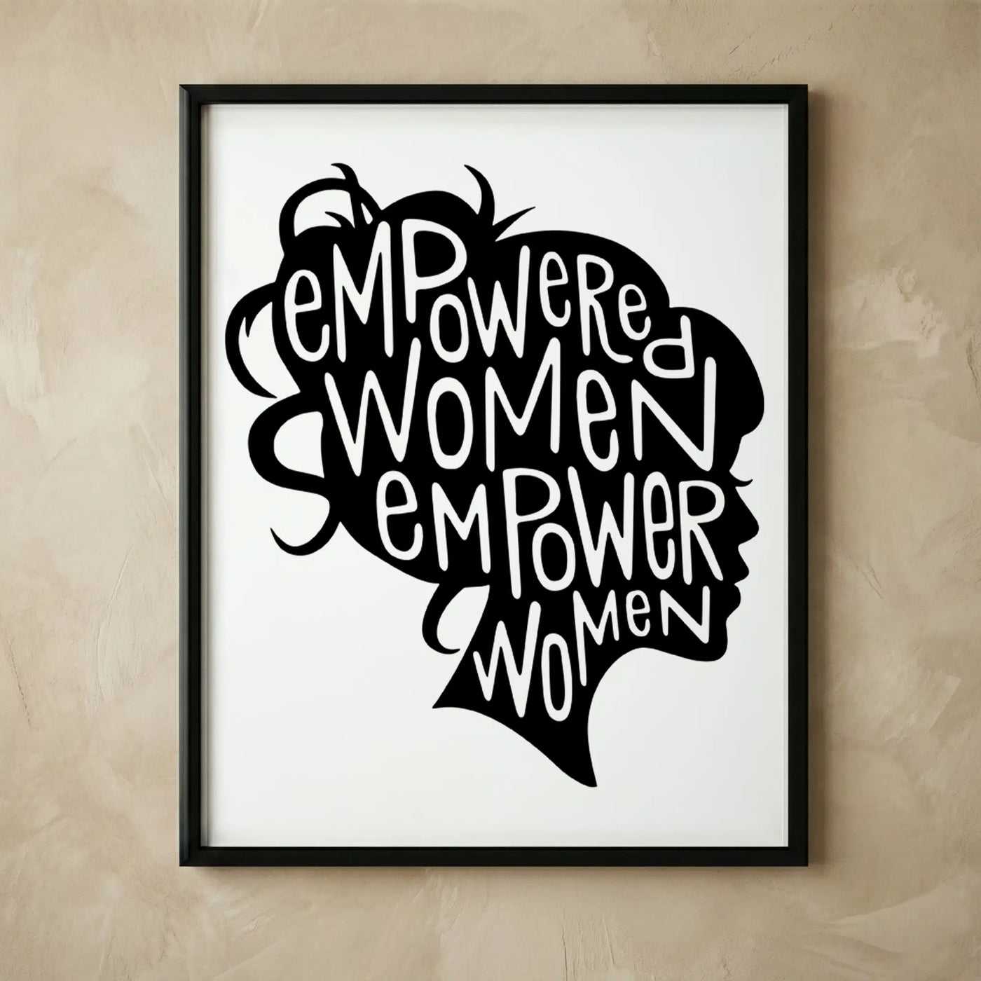 Black and white empowered women wall art
