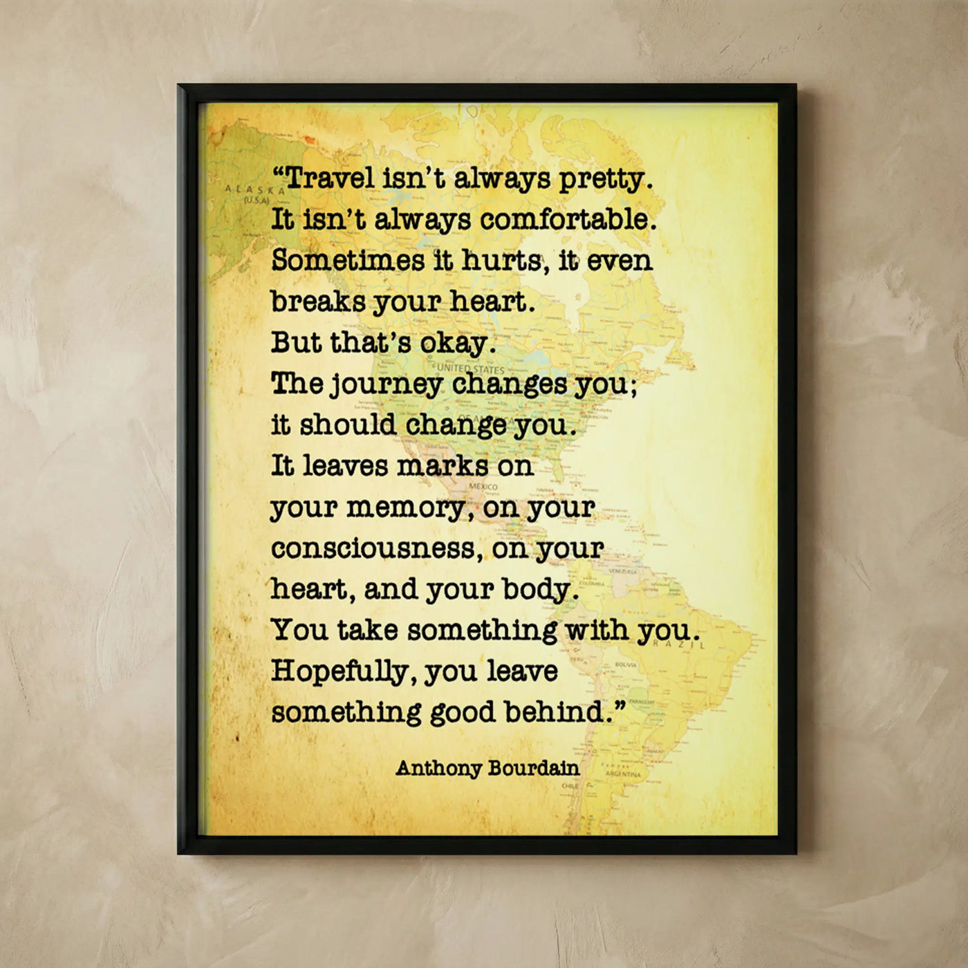 Anthony Bourdain travel inspirational wall art