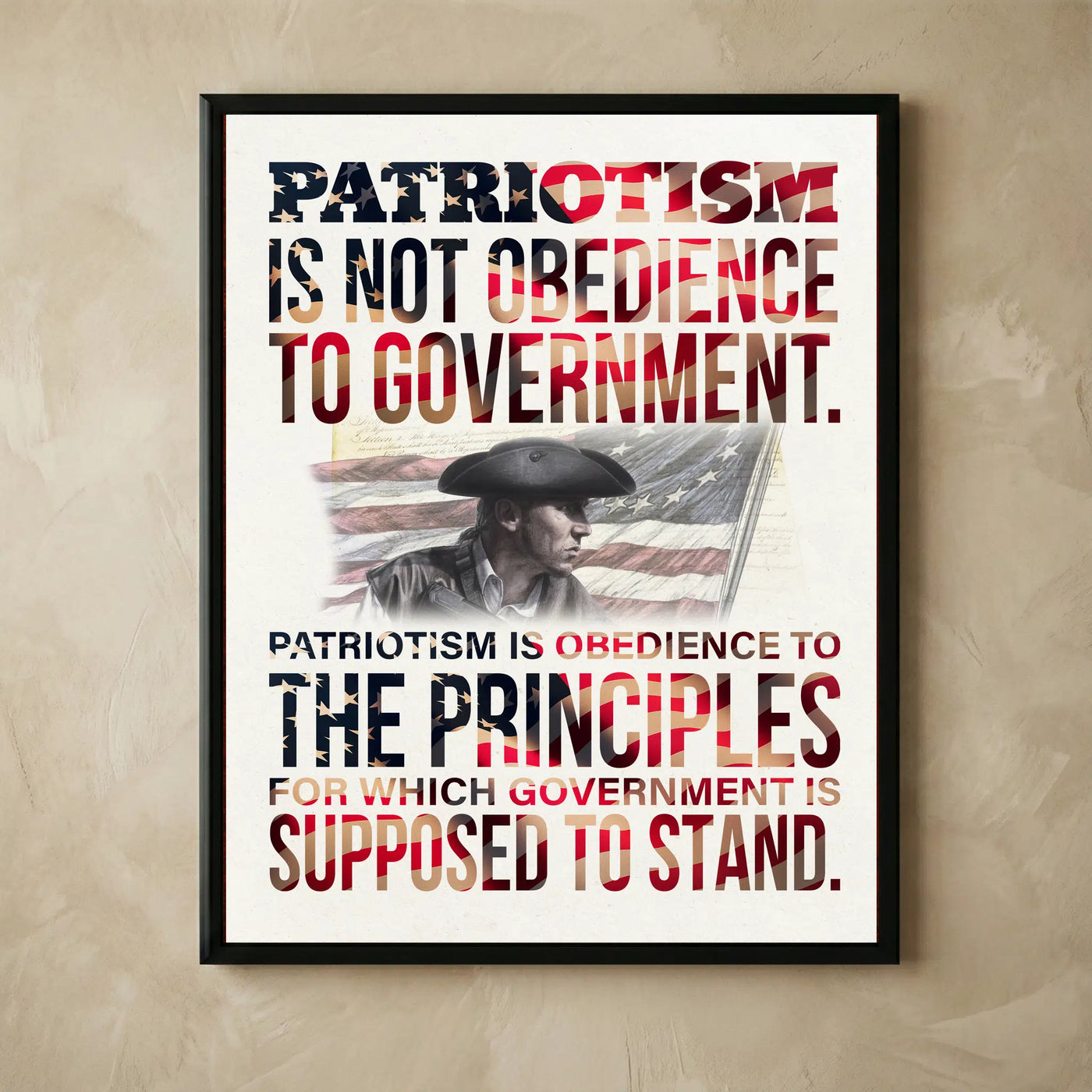 Patriotic American flag motivational wall art