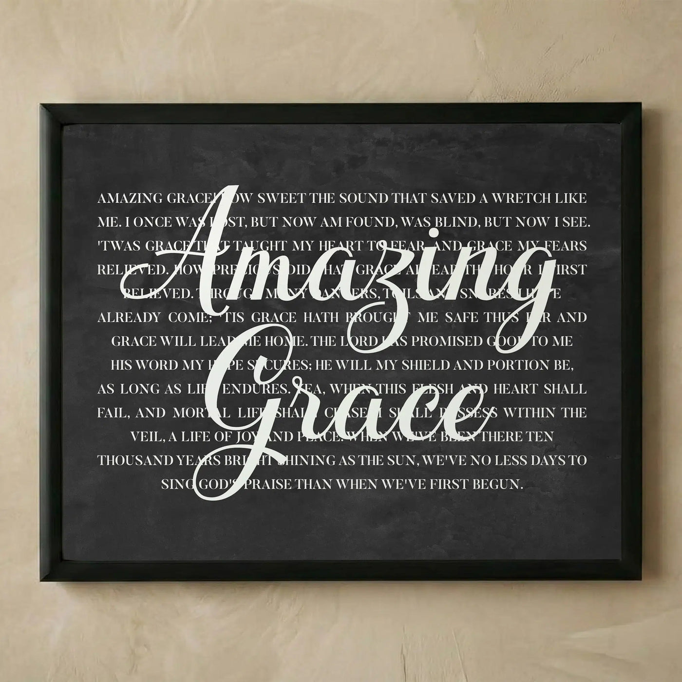 Amazing Grace Christian hymn wall art print