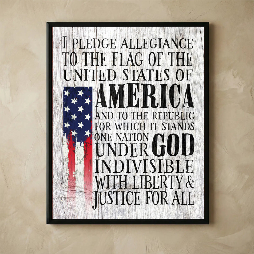Pledge of Allegiance patriotic wall art print