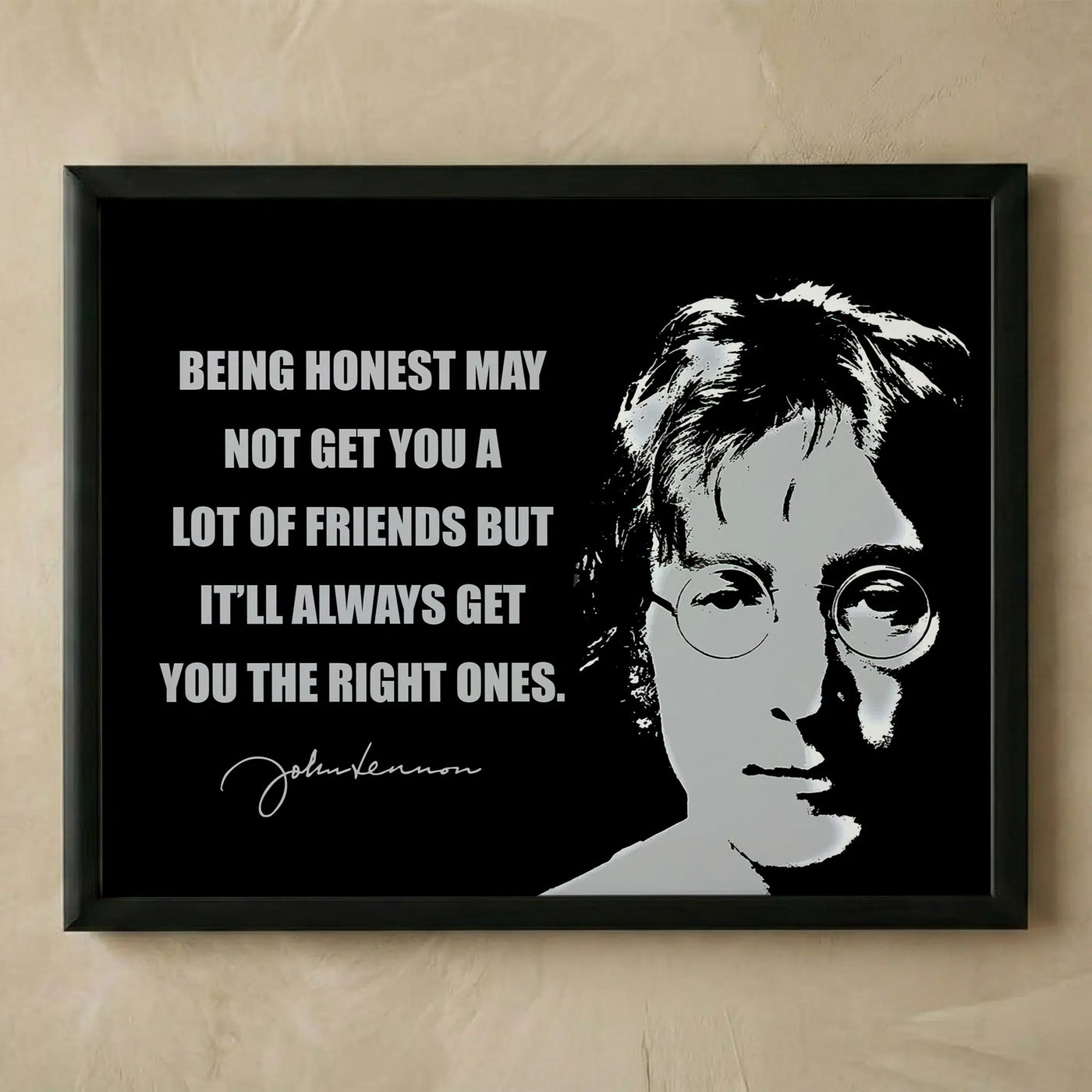 John Lennon quote silhouette wall art print