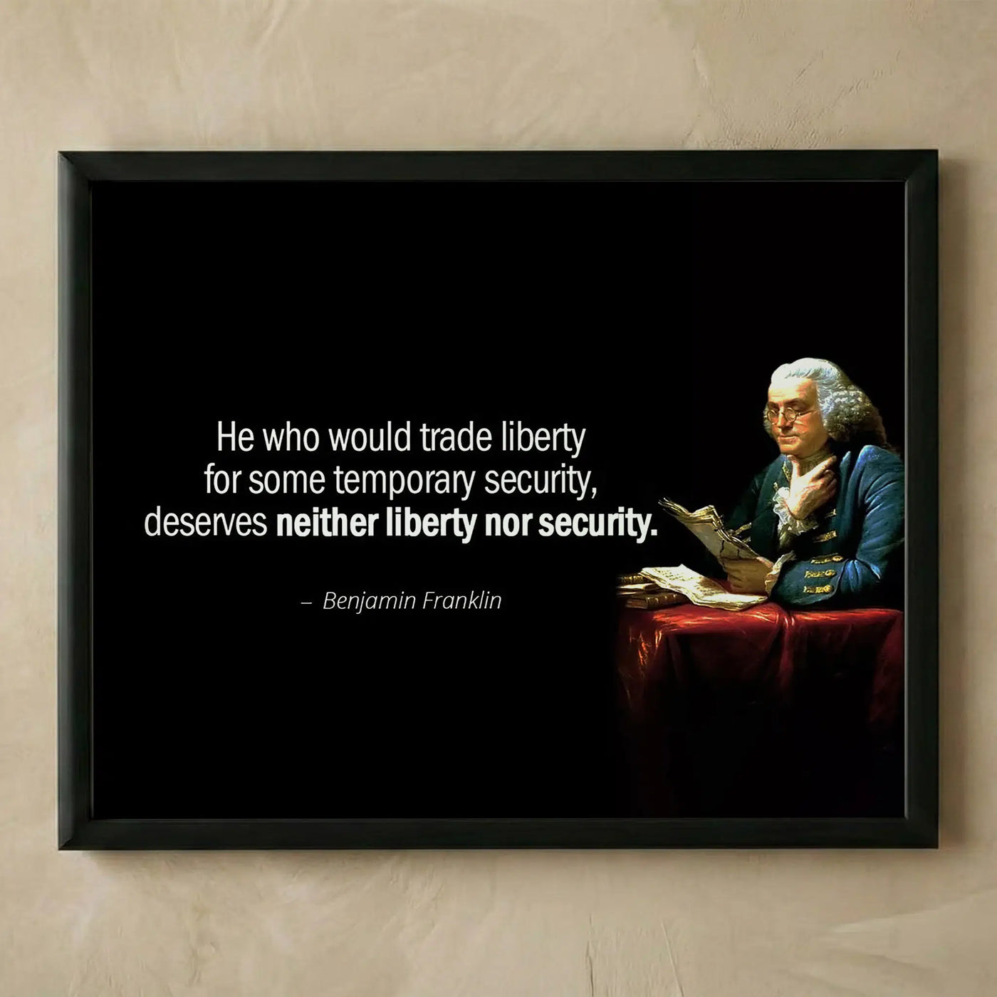 Benjamin Franklin vintage political quote print