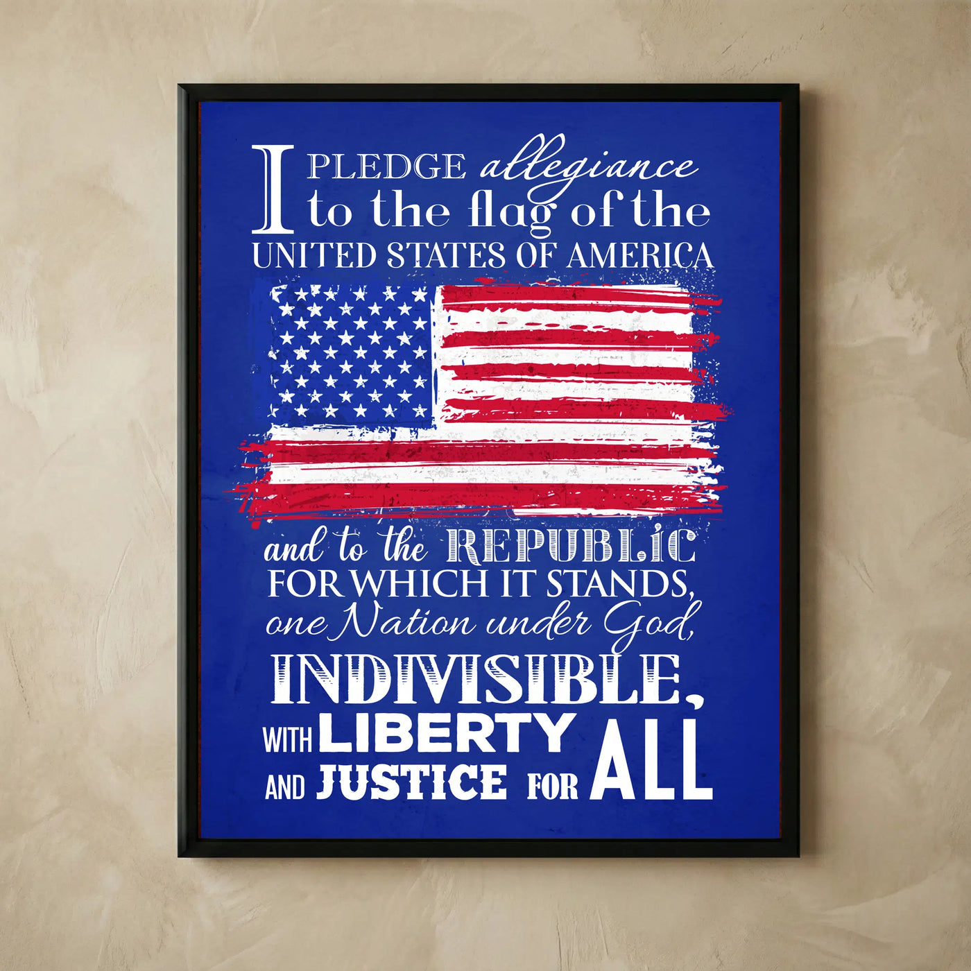 Patriotic cowboy horse American flag poster