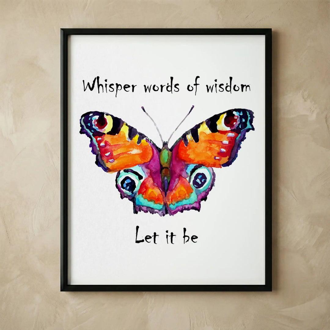 Butterfly photo print with song lyrics