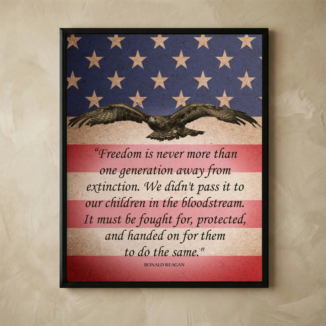 American Flag leadership quote rustic wall art