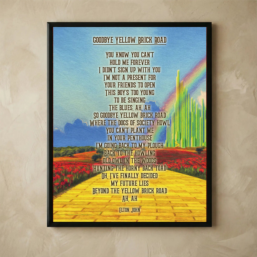 Goodbye Yellow Brick Road retro glam rock poster