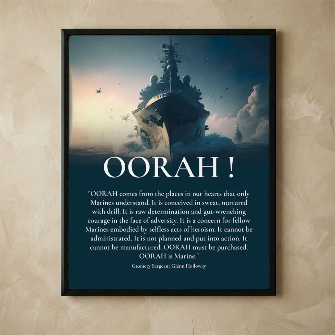 USMC military ship patriotic wall art