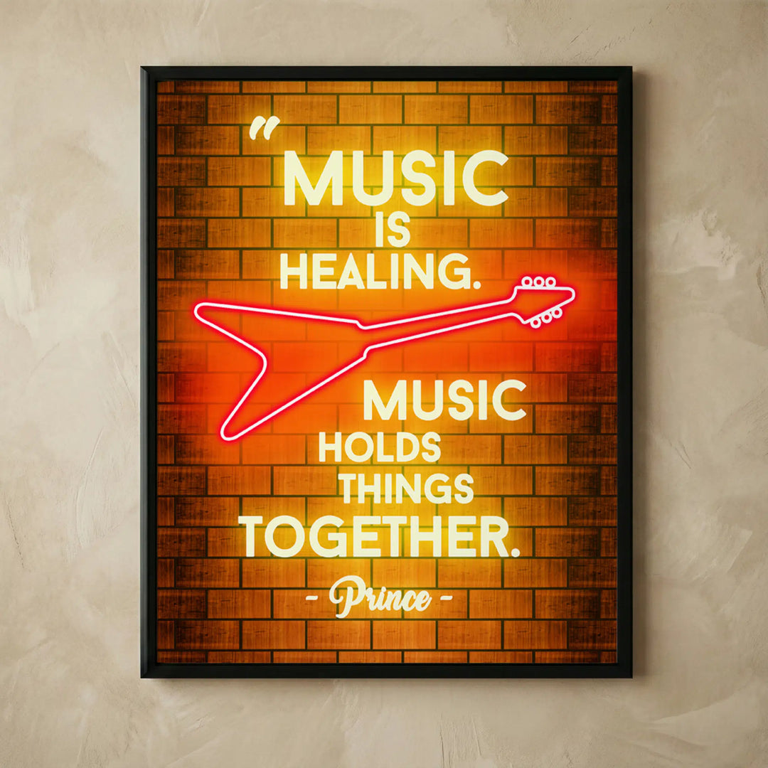 Prince quote music healing guitar wall art