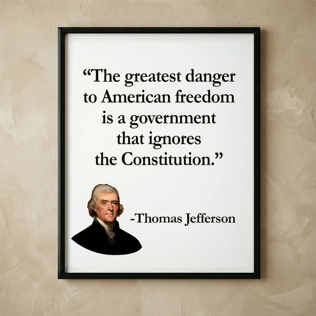 Thomas Jefferson patriotic quote wall art print