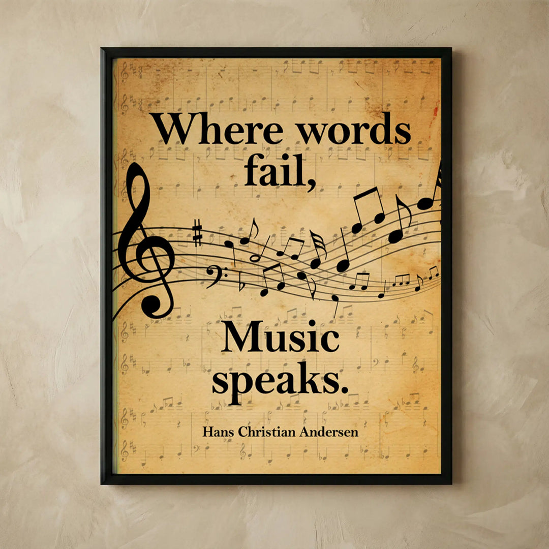 Vintage music quote wall art print