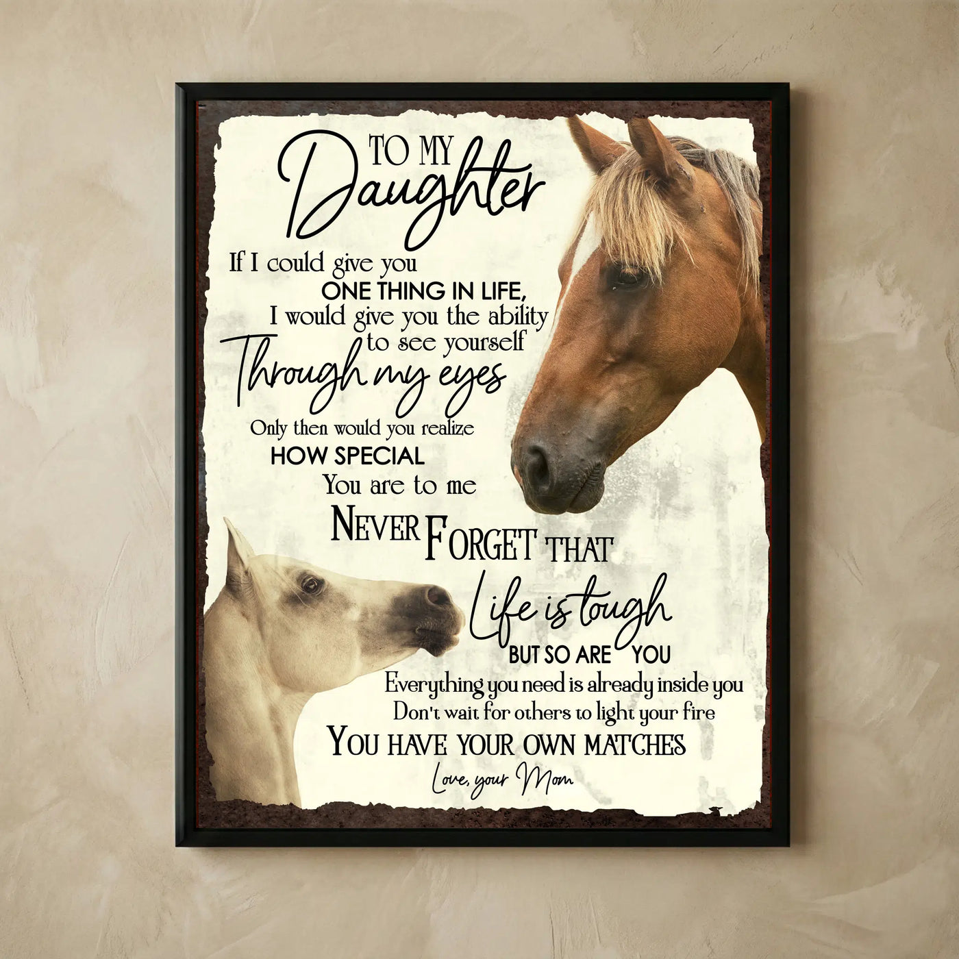 Inspirational love wall art print for daughter