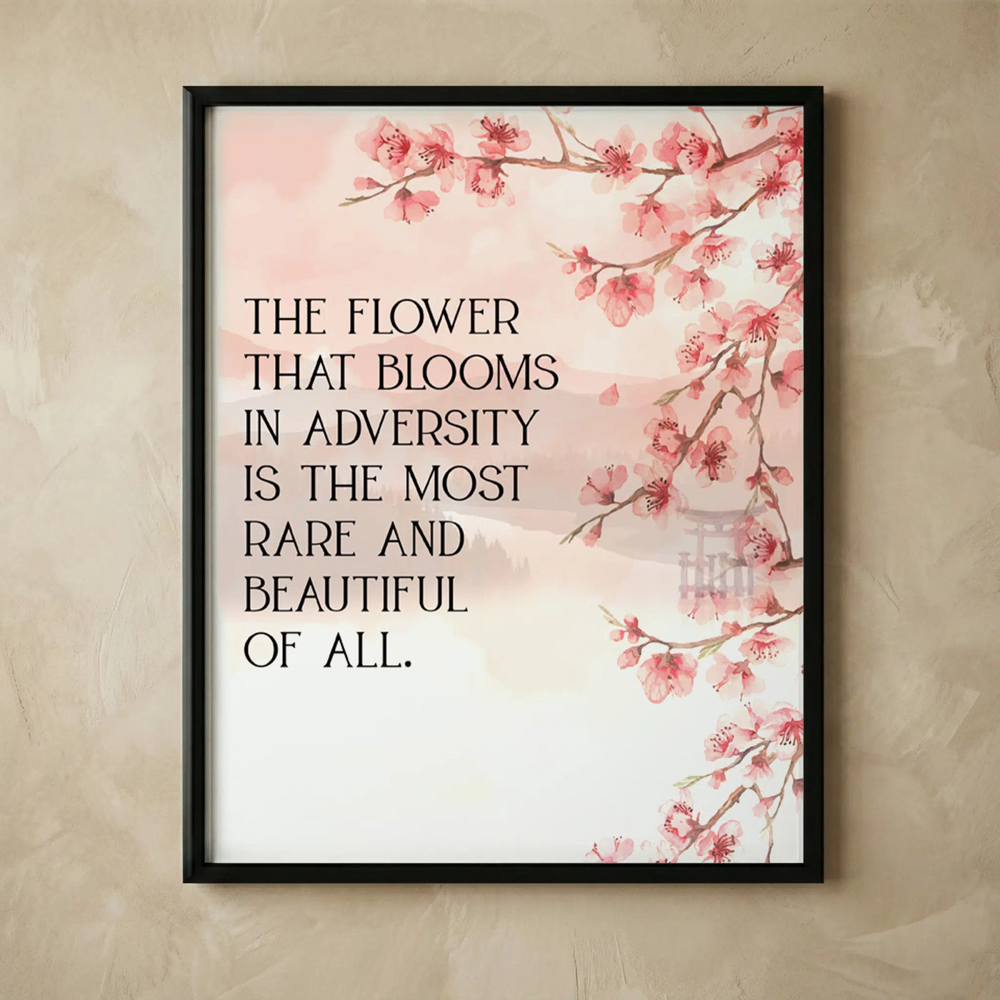 Floral motivational Mulan quote wall art print