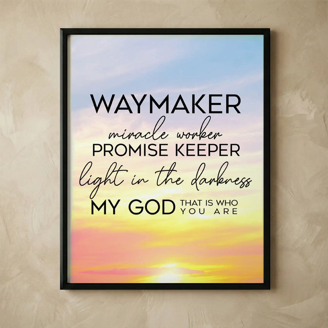 Waymaker Miracle Worker Christian wall art print