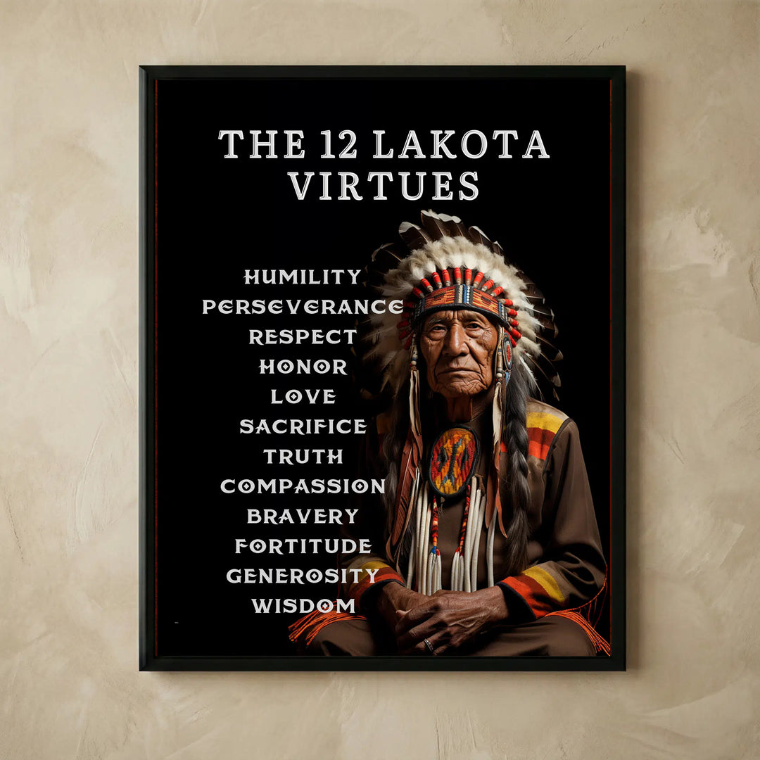 The 12 Lakota Virtues Native American print