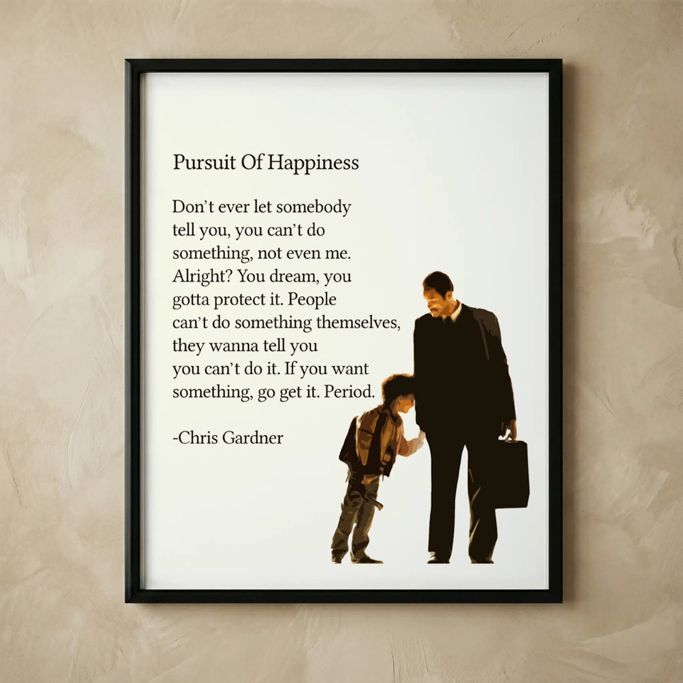 Chris Gardner inspirational quote wall art