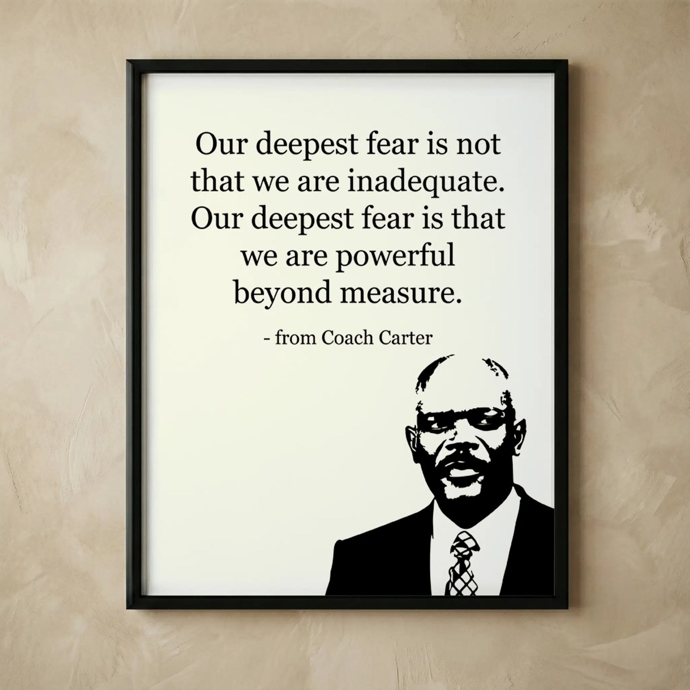 Coach Carter motivational quote wall art print