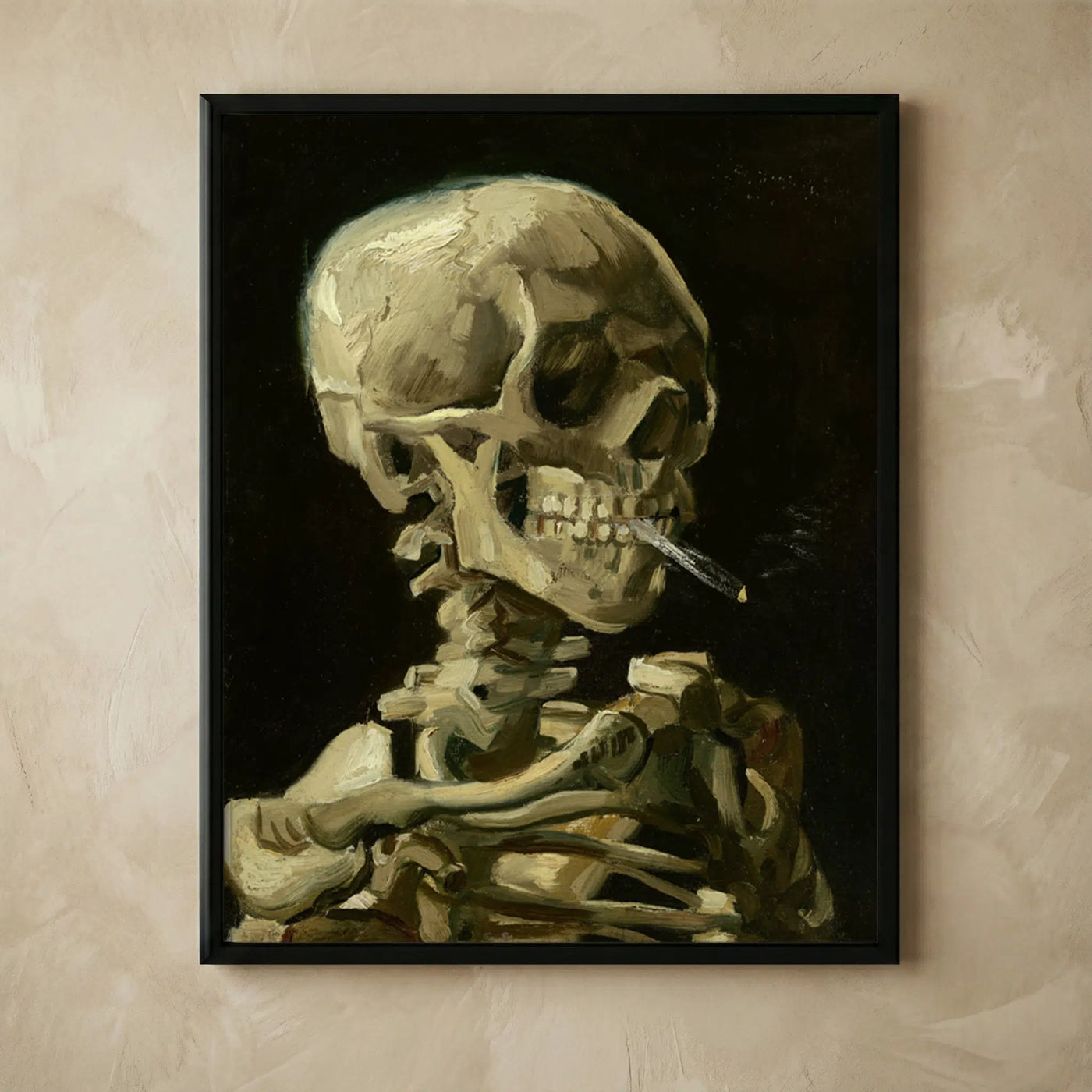Van Gogh style skull skeleton art print