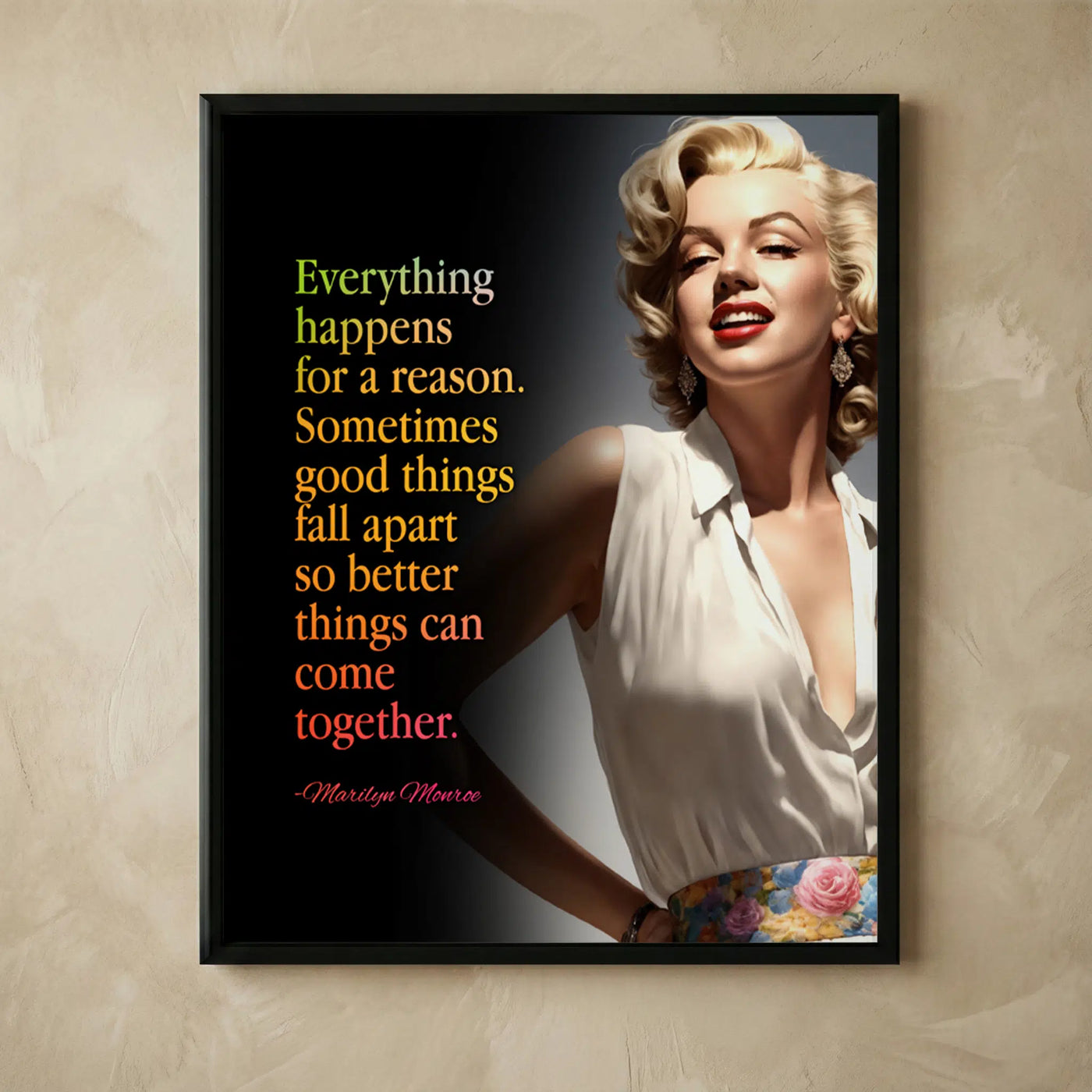Marilyn Monroe silhouette inspirational wall art