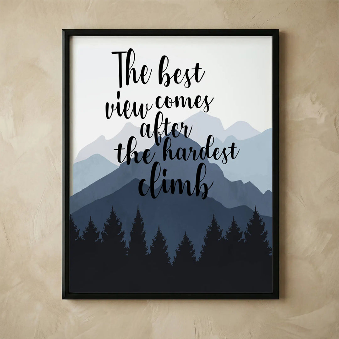 Motivational climbing quote wall art print