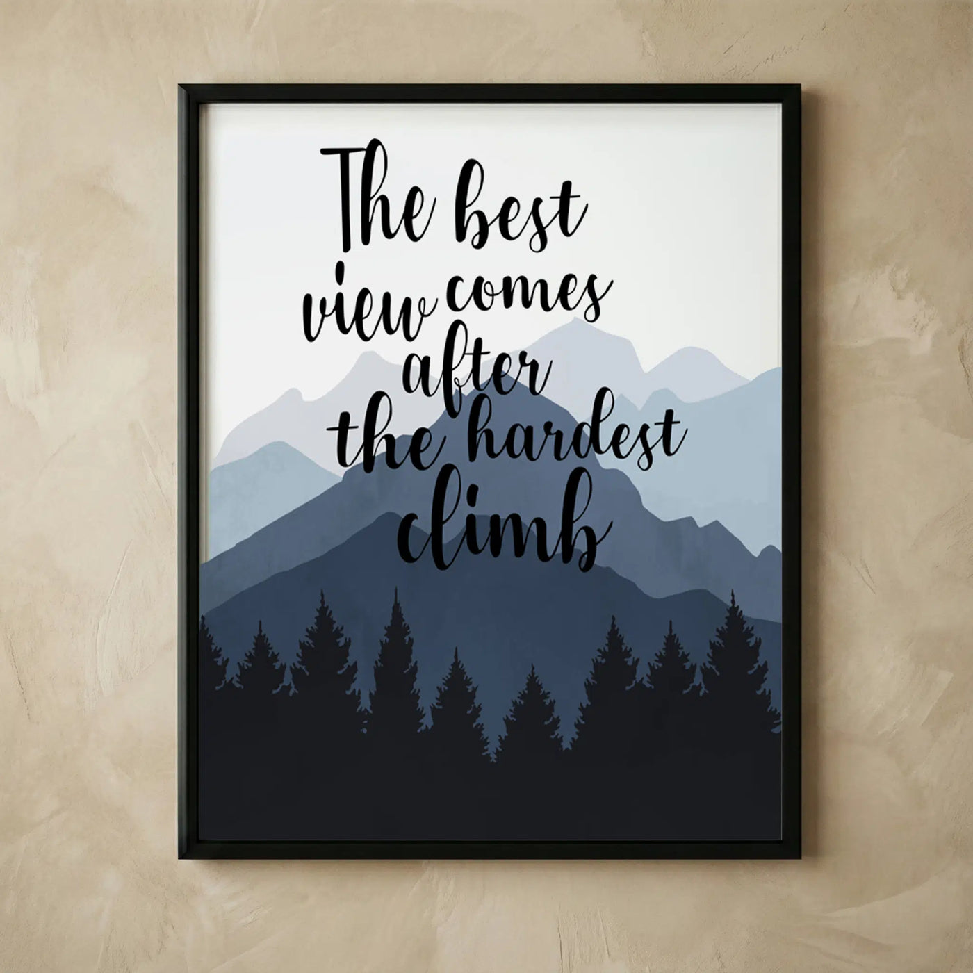 Motivational climbing quote wall art print