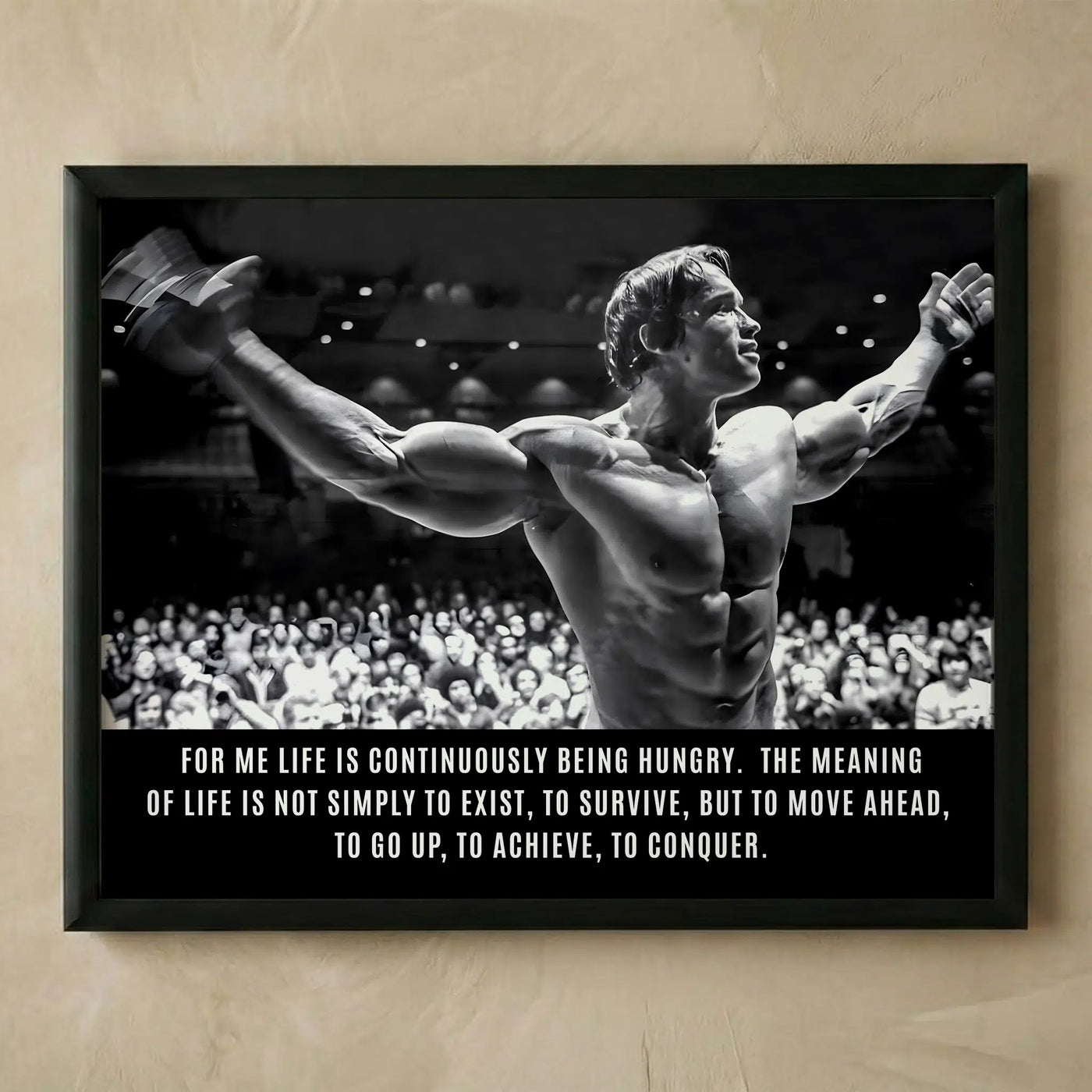 Arnold Schwarzenegger motivational fitness poster