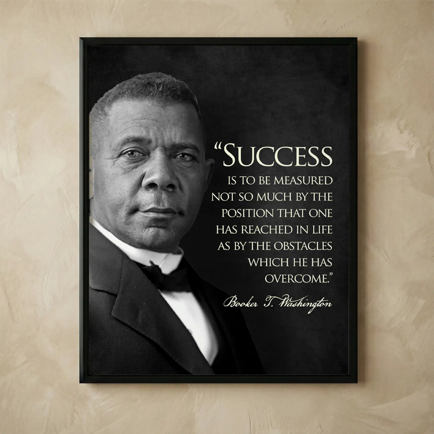 Booker T. Washington black and white quote print