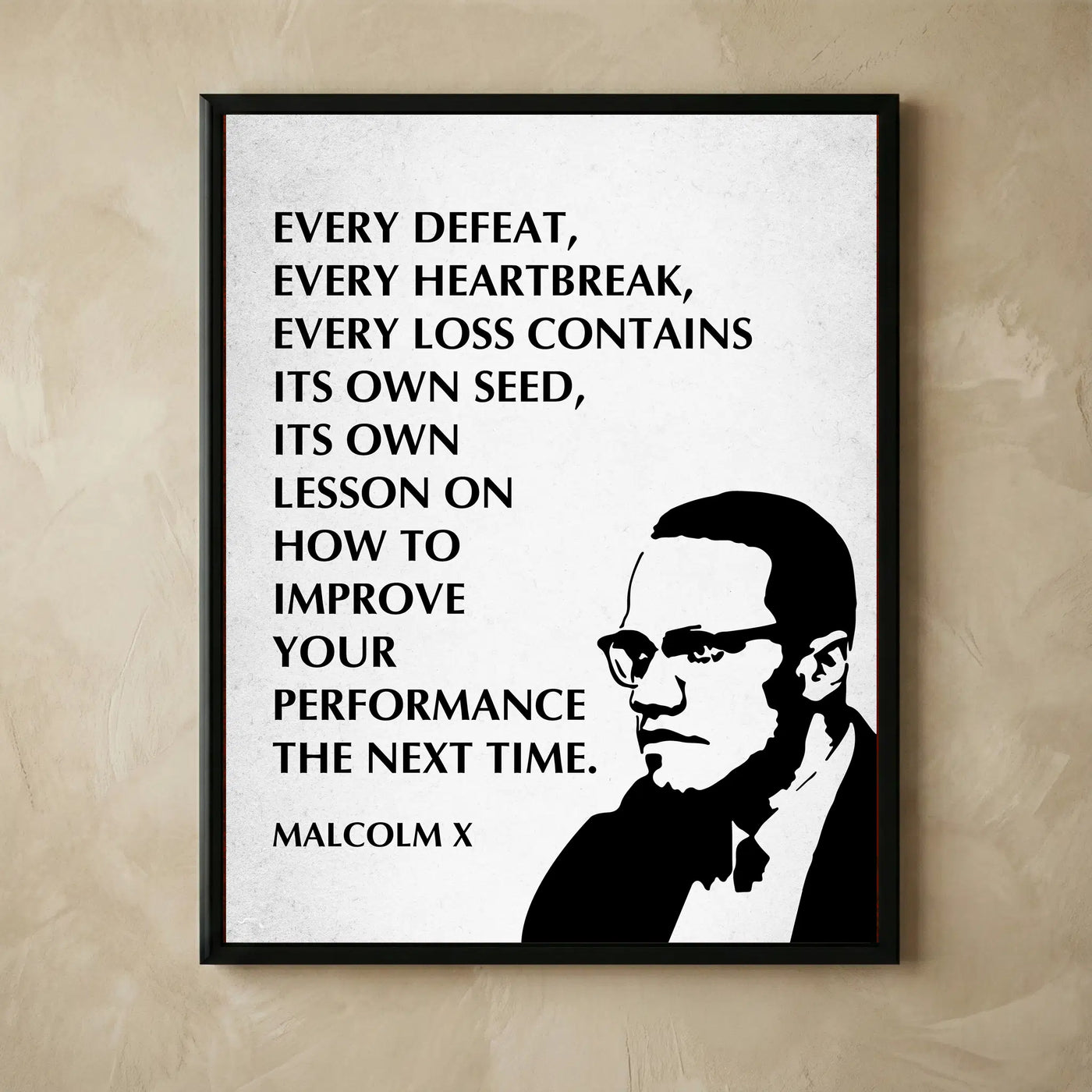 Malcolm X motivational quote wall art
