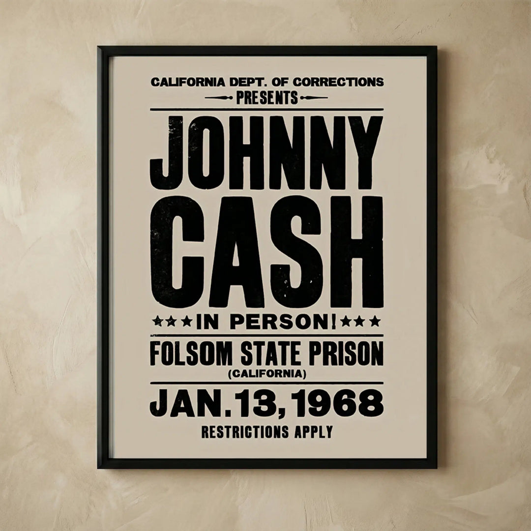 Johnny Cash vintage music poster print