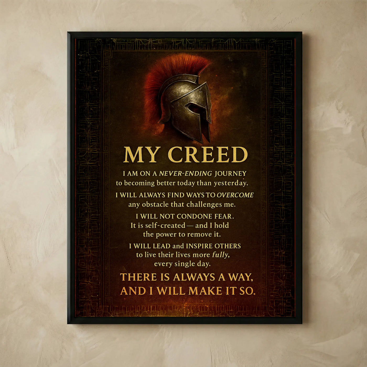 My Creed motivational rustic wall art print