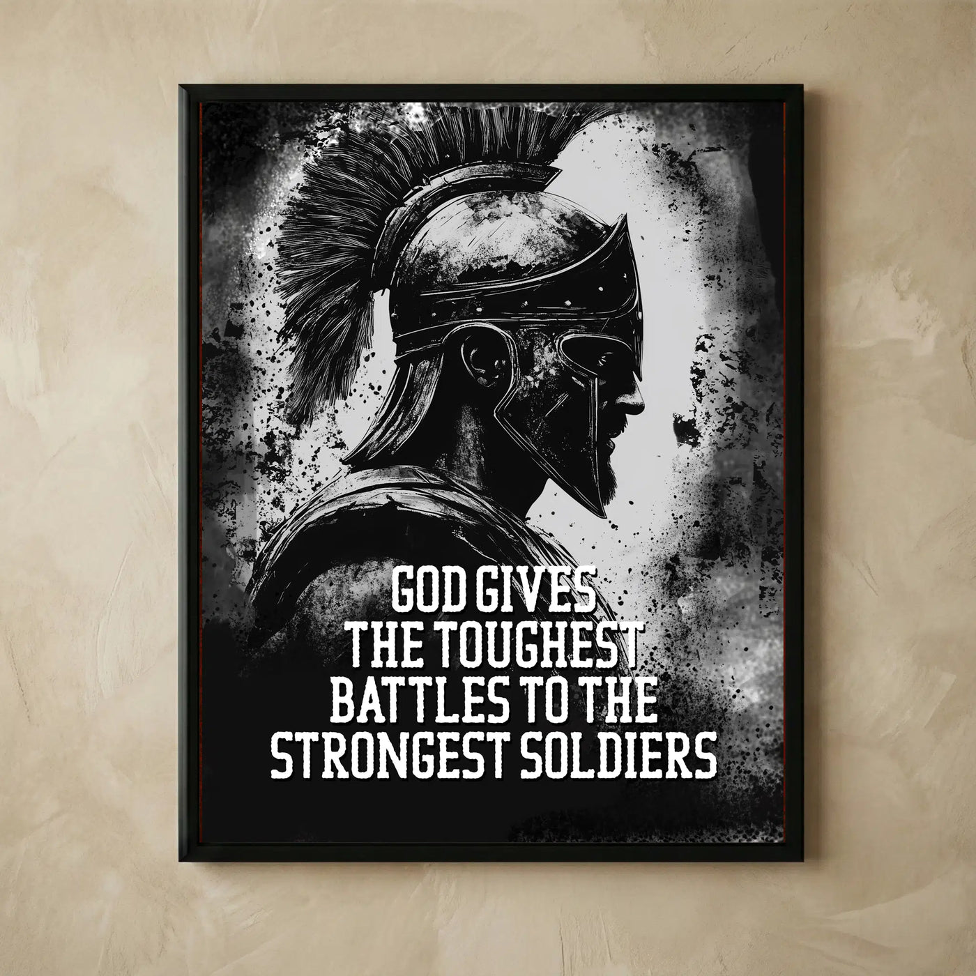 Spartan warrior motivational Christian wall art