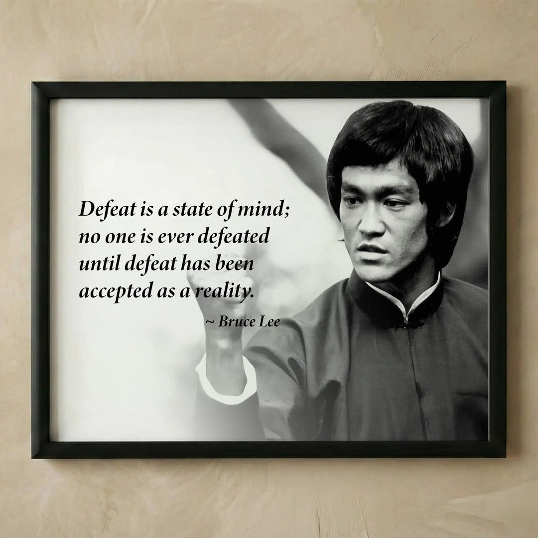 Bruce Lee motivational martial arts wall art