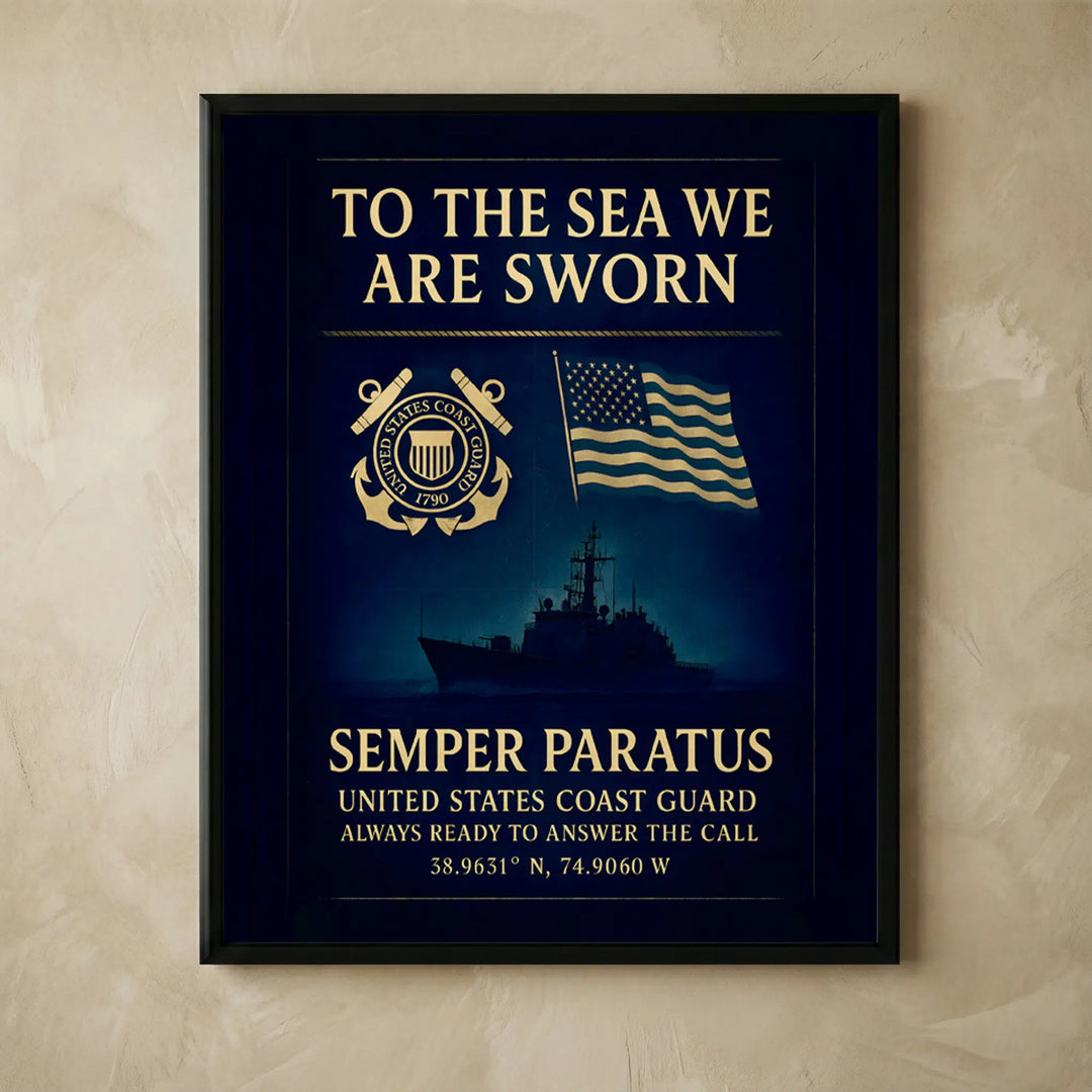 Coast Guard vintage military print wall art