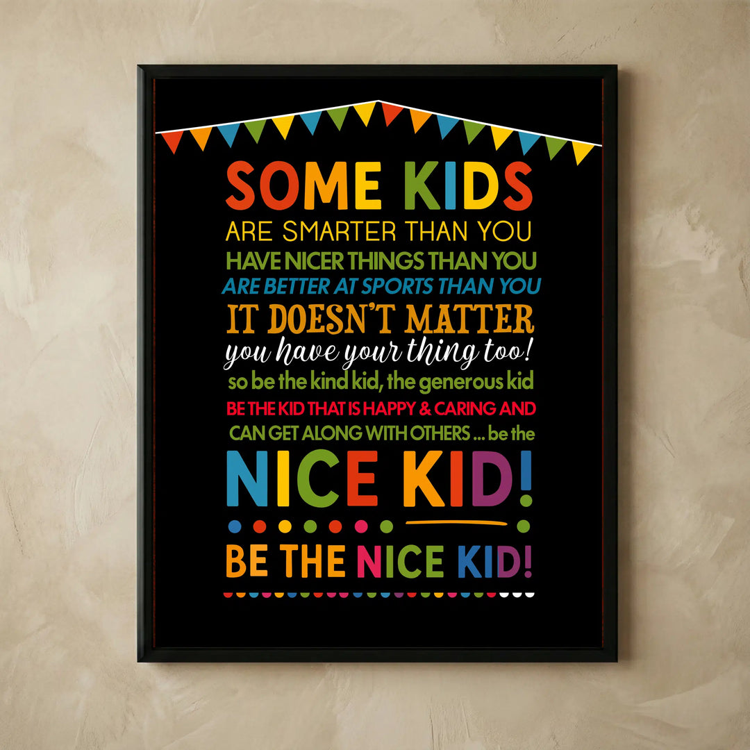 Be The Nice Kid classroom motivational poster